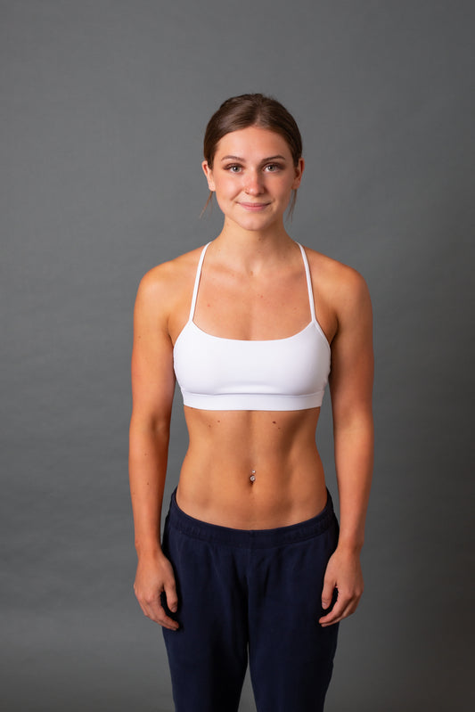 Racerback Sports Bra--White