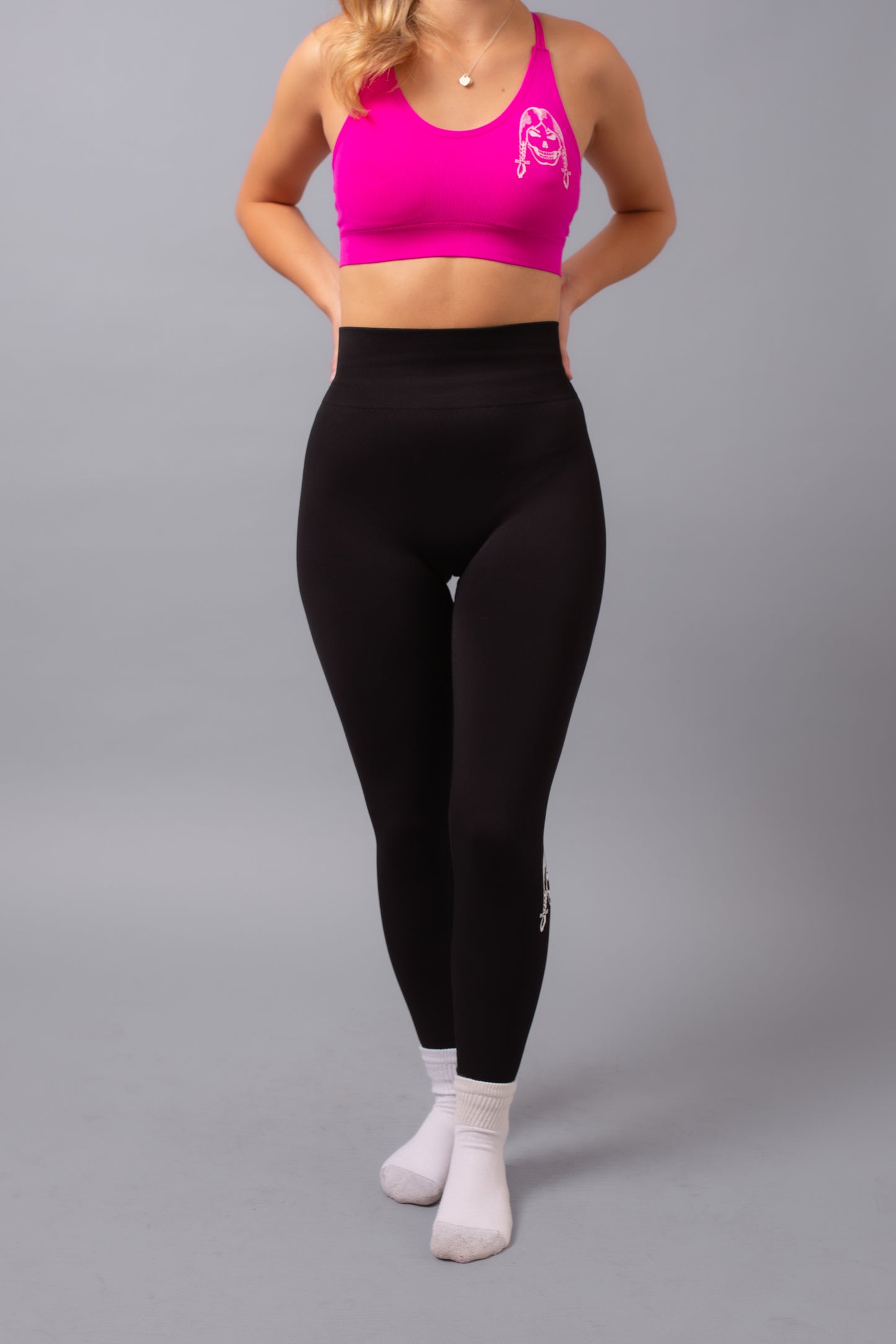 High Waisted Seamless Leggings--Black