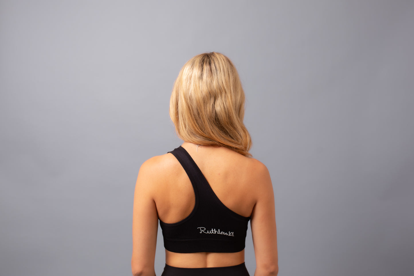 One Shoulder Top--Black