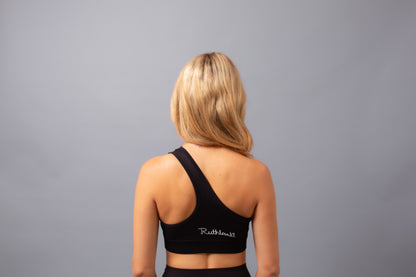 One Shoulder Top--Black