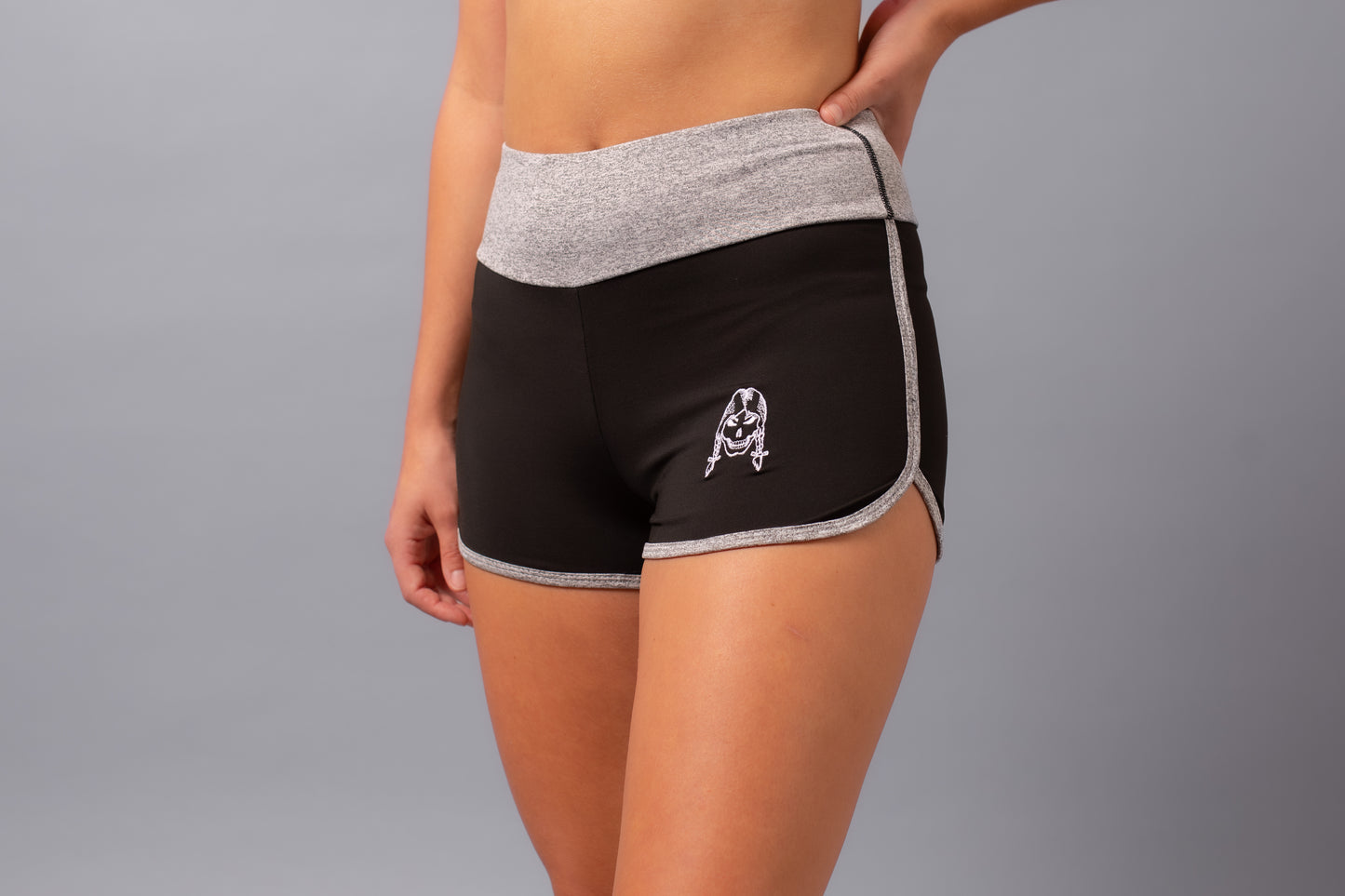 Yoga Shorts--Black/Grey