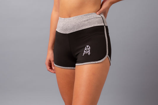 Yoga Shorts--Black/Grey