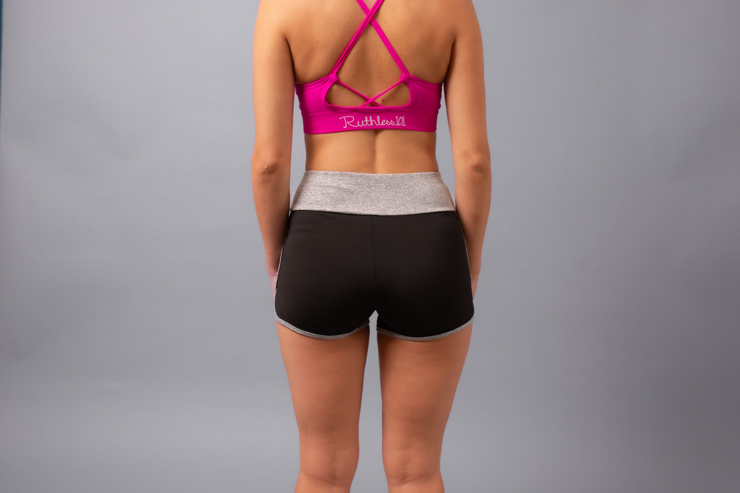 Yoga Shorts--Black/Grey