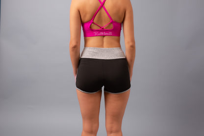 Yoga Shorts--Black/Grey